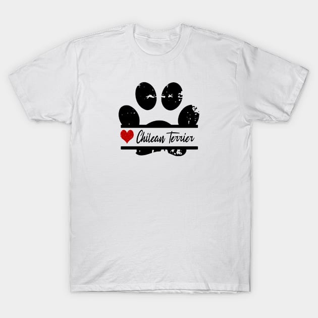 Chilean Terrier dog paw print T-Shirt by artsytee